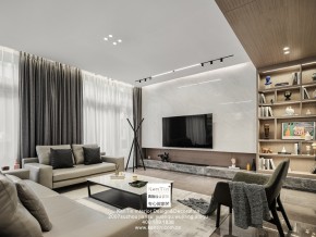 鉑悅犀湖現(xiàn)代輕奢風(fēng)格別墅客廳裝修實景圖